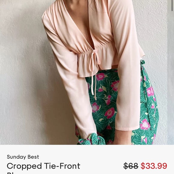 Sunday Best Tie Front Blouse - Picture 2 of 2